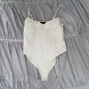White Bustier Bodysuit Forever 21